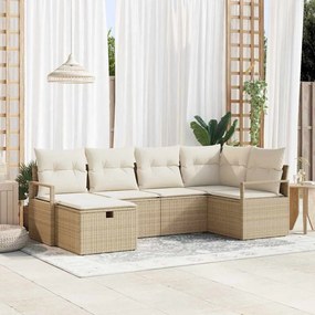 Kerti Kanapé Szett 6 pcs bézs és krémszínű 232 x 122 x 85 cm