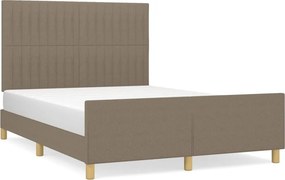 vidaXL tópszínű szövet ágykeret matrac nélkül 140 x 190 cm