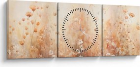 Kép - Vadvirágok mintája (órával) (90x30 cm)