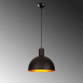 Fekete-aranyszínű függőlámpa fém búrával ø 30 cm Sivani – Opviq lights