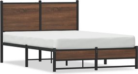 vidaXL barna tölgy színű fém ágykeret matrac nélkül 120 x 200 cm