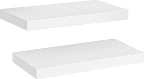 2 db Polc 30x15cm Fehér Fekete Tölgy Függő Fal Nappali Konyha Bútor