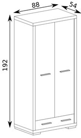 Ruhásszekrény Vega 37 (világos santana tölgy). 1055482