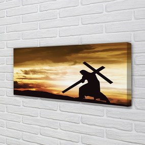 Canvas képek Jézus kereszt naplemente 100x50 cm
