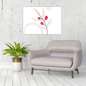 Üveg kép - Rózsaszín virágos absztrakció N⁰3 (70x50 cm)