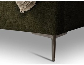 Sötétzöld kárpitozott franciaágy ágyráccsal 140x200 cm Makana – Makamii