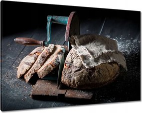 Vászonkép 100x70 Kenyér szeletelő liszt