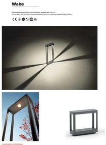 Redo 90581 - WAKE LED kültéri lámpa, 8 W, 230 V, 3000 K, 50 cm, IP65, antracit