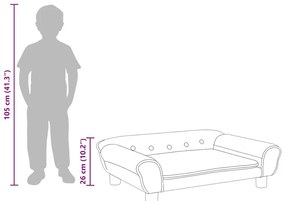 sötétszürke bársony gyerekkanapé 70 x 45 x 26 cm