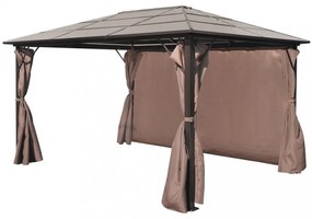 alumínium kerti pavilon barna függönnyel 400 x 300 cm