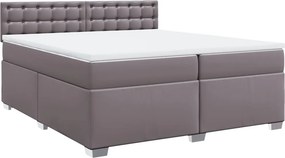 vidaXL szürke műbőr rugós ágy matraccal 200 x 200 cm