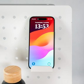 Perforált tábla, pegboard, rendszerező íróasztalhoz, fehér 57,5x52cm LVN System LV0154