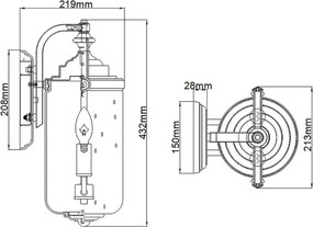 Hinkley Willoughby HK-WILLOUGHBY-M-OZ Fali lámpa 2x40W/E14 IP44