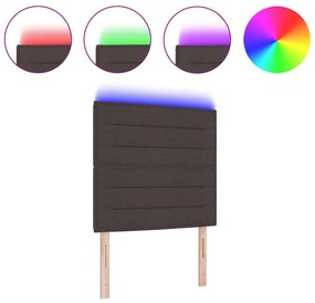 LED Fejtámla Vonal Dizájn Sötétbarna 100 cm Szövet