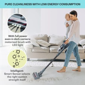 Klarstein LARMA, porszívó, vezeték nélküli, zsák nélküli, maximális üzemidő 45 perc, LED