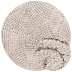 Szürkésbarna kerek szőnyeg ø 160 cm Panglao New York Taupe – Elle Decoration