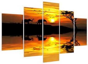 Afrikai tájkép és elefánt képe (150x105 cm)