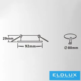 UNIVERSO Süllyesztett spot lámpatest 1*MR16 króm 92x92x29mm/∅80mm