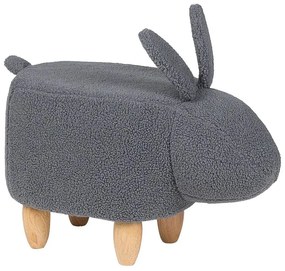 Szürke szövet állatos puff 57 x 36 cm BUNNY Beliani