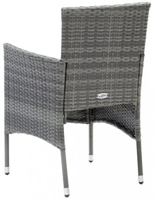 4 db szürke kerti polyrattan étkezőszék