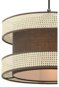 Zsinóros függőlámpa HALO 1xE27/60W/230V barna/krémszínű