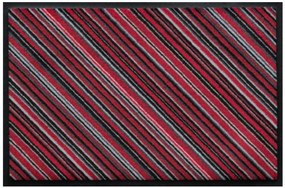 Csíkos prémium lábtörlő - piros átlós (Válassz méretet: 60*40 cm)