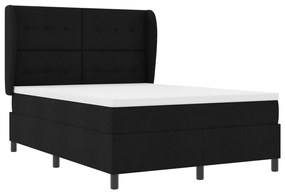 Boxspring Ágy Matraccal Fekete színben, 140x200 cm Szövet