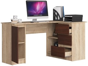Sarok PC asztal Bevin (szonoma tölgy + wenge) (J). 1069142
