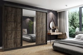 Amo 250 Tolóajtós Szekrény 250cm, Szürke Hamu