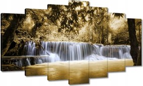 Vászonkép 140x80 Vízesés szépia színben