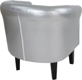 MIADOMODO Fotel Chesterfield Silver 58 x 71 x 70 cm ezüst