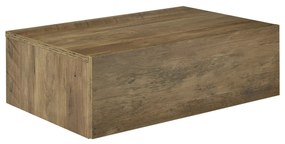 Falra szerelhető éjjeliszekrény szett 4 db, fiókos fa/beton/szürke/fekete [en.casa]