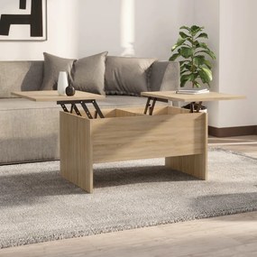 Sonoma tölgy színű szerelt fa dohányzóasztal 80 x 50 x 42,5 cm