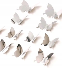 Pillangók pillangók 3D matricák Ezüst 12 db tükör