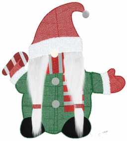 Kivilágított Tündér Meleg fehér 71 x 64 cm Lurex Szövet