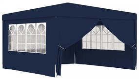 kék rendezvénysátor oldalfalakkal 4 x 4 m 90 g/m²