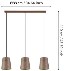 Eglo 99438 - Csillár zsinóron SEGEZIA 3xE27/40W/230V