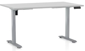 Állítható magasságú asztal OfficeTech B, 120 x 80 cm, szürke alap, világos szürke
