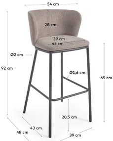Világosbarna bárszék (ülésmagasság 65 cm) Ciselia – Kave Home