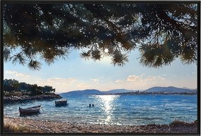 Poszter Keret Alumínium Tájkép Horvátország Ciovo Tengerpart Nap 60x40