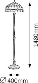Brilagi - Tiffany ólomüveg állólámpa DORAN 2xE27/60W/230V