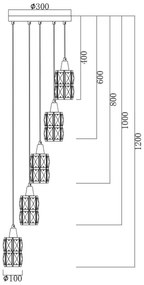 Globo 15761-5 - Kristály csillár zsinóron WOLLI 5xE14/40W/230V