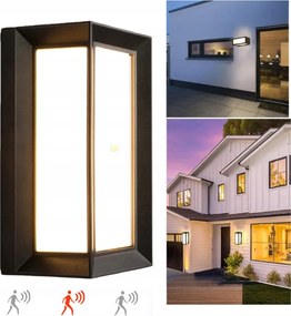 Kültéri Led Fali Lámpa Bejárati Ajtó Fölé IP65 mozgásérzékelővel