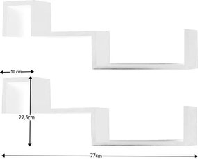 Polc készlet 2 polcos, fehér, FRI NEW