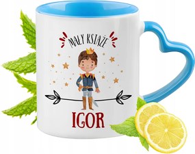 Kék bögre szív alakú füllel Igornak Ideális Ajándék