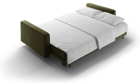 Zöld bársony kinyitható tárolóhelyes kanapé 222 cm Bali – Cosmopolitan Design