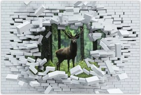 Poszterek 120x80 Szarvas az erdő közepén