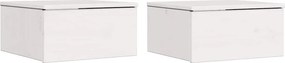 vidaXL Éjjeli asztal 2 pcs Fehér 37 x 35 x 18,5 cm Tömör fenyőfa