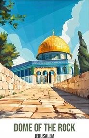 Poszter 40x55cm Sziklamecset, Jeruzsálem
