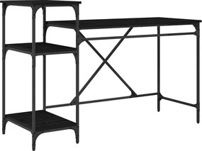 vidaXL Asztal Fekete tölgy 135 x 50 x 90 cm Faanyag